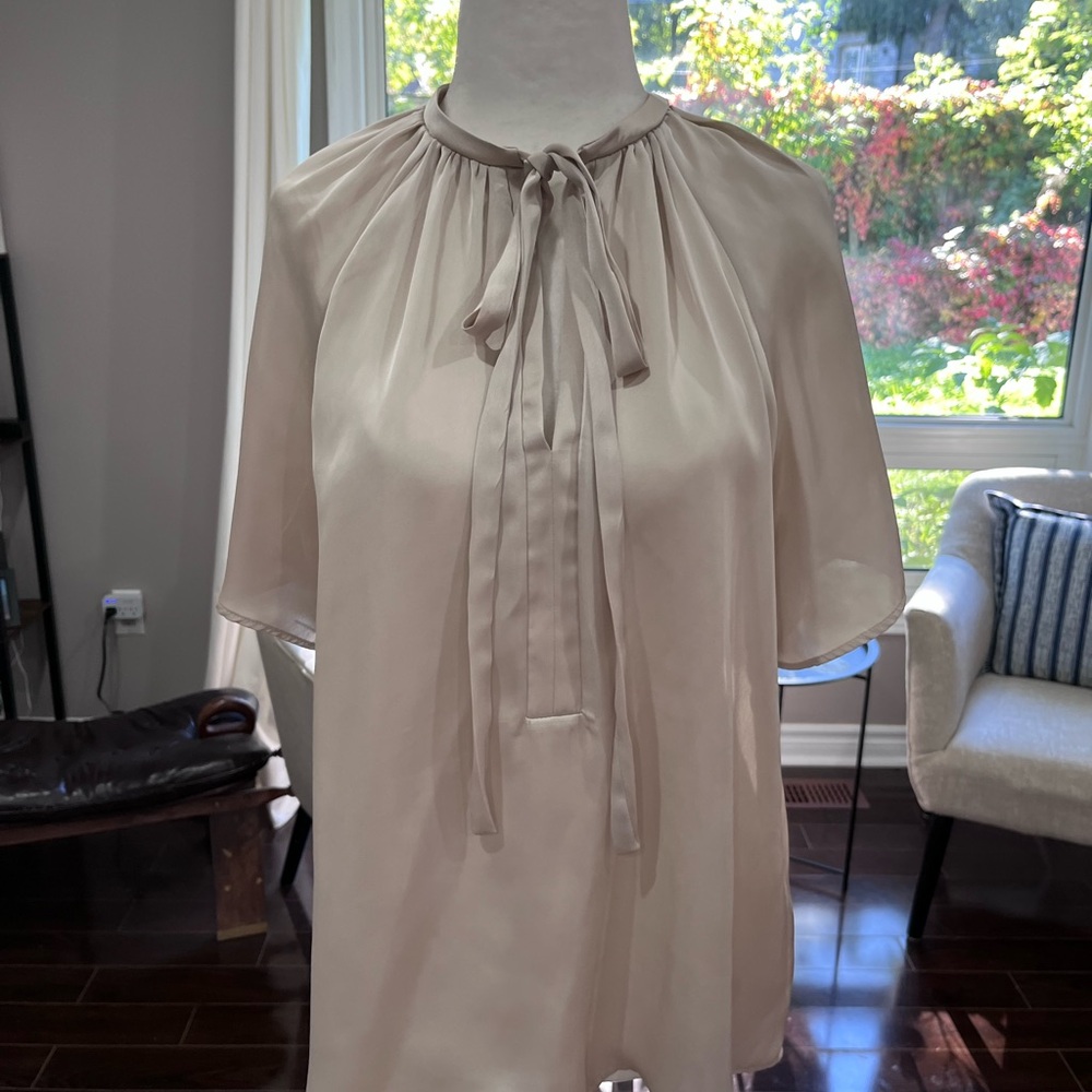 H&M Cream Tie-Neck Blouse